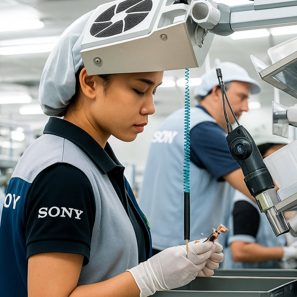 The Sony logo on a building, representing the Sony Bandai Namco investment.